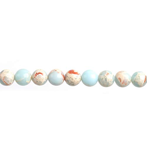 Natural Stone Beads 8mm Sky Blue Jasper Polished Round Smooth Gemstone Beads for Jewelry Making Adults 15 Inch(Sky Blue Jasper,8mm) - color: Sky Blue Jasper, size: 8mm