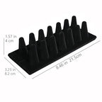 Ring Display, Black Velvet 12-Finger Ring Holder Stand, Jewelry Display for Vendors Retail, Ring Organizer for Girls Dresser
