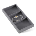 Dark Blue Jewelry Display Tray Ring Necklace Earring Bangle Organizer Multifunctional Storage Case for Jewelry Showcase (Long 3 Grids Tray) - color: 07-3 Gird Tray