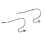 KISSITTY 300-Piece Hypoallergenic 316 Stainless Steel French Hook Ball Dot Ear Wires 22x12x2mm Dangle Earring Findings for DIY Jewelry Making