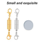 12pcs Magnetic Jewelry Clasp, 6 Styles Premium Magnetic Necklace Extenders with Double Lobster Clasps Jewelry Closures for Necklaces Bracelets (Silver, Gold-Colored)