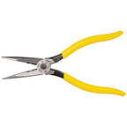 Klein Tools D203-8N Needle Nose Pliers and Wire Stripper, Long Nose Side Cutters with Wire Striping Hole, Heavy Duty Alligator Pliers, 8-Inch - style: Side Cutting/Wire Stripping