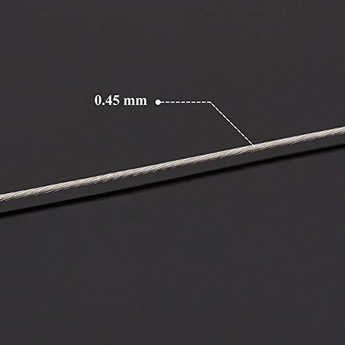 BENECREAT 7 Strands 260FT 0.46MM Stainless Steel Bead String Wire Tarnish Resistant Steel Wire for Necklace Bracelet Making - color: Stainless Steel, size: 0.46mm - 7 Strands
