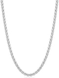 Fiusem Black Wheat Chains for Men and Women, 2/2.5/3/4/5mm Stainless Steel Necklace Chain, Mens Necklace Jewelry Gift 16-28 Inch - size: 20 Inches, style: Silver 2.1MM