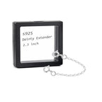Necklace Extender Sterling Silver for Women 925 Bracelet Safety Security Extension Chain for Dainty Jewelry 2.4" Length - color: silver/2.4"