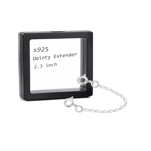 Necklace Extender Sterling Silver for Women 925 Bracelet Safety Security Extension Chain for Dainty Jewelry 2.4" Length - color: silver/2.4"