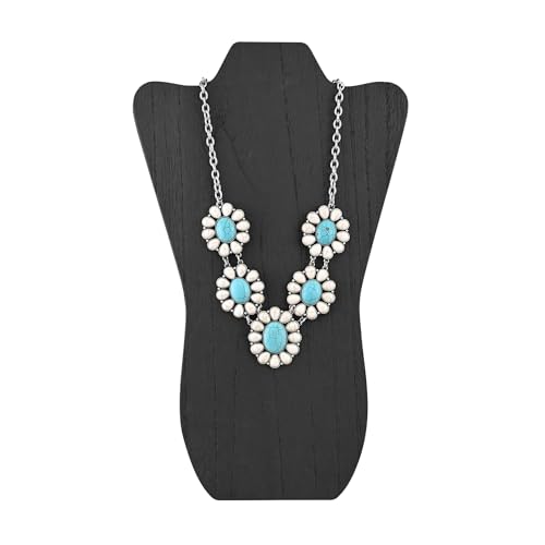 MOOCA Foldable Wooden Easel Necklace Displays Small to Larger Necklaces, Portable Jewelry Organizer with Curved Top Design in Black Color - color: Black