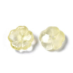 KISSITTY 100pcs Flower Glass Beads Yellow Crystal Aesthetic Flowers Drilled Bead Caps Charm Spacers for DIY Necklaces Earrings Bracelets Jewelry Craft Making for Women - color: Yellow