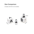 MELIUS 252Pcs 10x10mm Acrylic Large Letter Beads, Square Big Alphabet Paracord Beads for Jewelry Making, DIY Necklaces Collars, Key Chains, Bracelets (White)