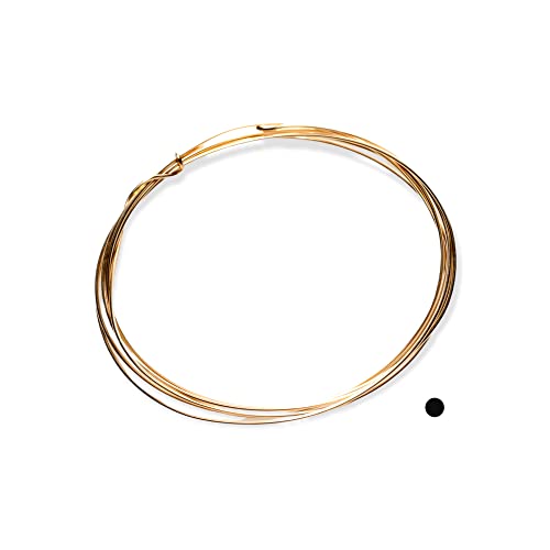 20 Gauge, 14K Solid Yellow Gold Wire Soft Round Made in USA - 6IN by CRAFT WIRE - size: 20 Gauge, style: 6 Inches