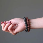 RANKEEF Tiger Eye Bracelet For Men 8MM Natural Stone Stretch Adjustable Black Crystal Beaded Bracelet for Men Women Gifts - color: 3 Lava, tigers-eye, black-onyx