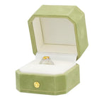Jewelry Ring Box Small Travel Jewelry Box, Velvet Wedding Ring Box for Business, Engagement, Wedding, Bridesmaid and Mother's Day - Green - color: Ring Box-Green