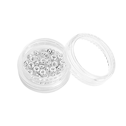 BEADIA Silver Plated Roudelle Spacer Beads 4x1.8mm 50pcs for Jewelry Making Findings Non Tarnish - color: Silver, size: 4x1.8mm Roudelle