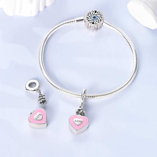LAZA Charms for Bracelets 925 Sterling Silver Butterfly Summer Travel Ocean Lucky Charm Beads Pendant Jewelry for Women Mom - color: Love Heart