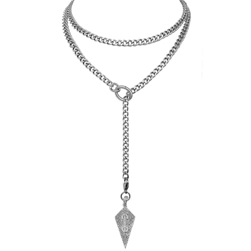 18K Gold Plated Knight's Shield Slip Chain for Women - color: Stainless Steel, size: 39''