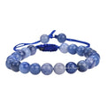 ANAYA AGATE Energy Protection Crystal Handmade Adjustable Bead Bracelet Perfect for Men, Women’s Christmas Gift - Gemstone Healing Stretch Bracelet Pulsera Para Hombre Mujer Stocking Stuffer - color: Blue Aventurine