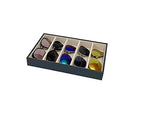 5 Slot High End PU Leather Velvet Drawer Divider Eyewear Storage Sunglasses Jewelry Show Tray Organizer - color: Blue-beige L5
