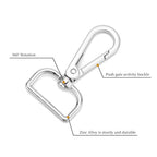9 Pcs D Ring Swivel Lobster Claw Clasp Push Gate Snap Hooks Trigger Clips for DIY Crafts Keychain Purse Handbag Making,1 Inch Silver - color: 1" Silver 9pcs, size: 1"