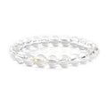 Justinstones Gem Semi Precious Gemstone 8mm Round Beads Stretch Bracelet 7 Inch Unisex - color: Clear Quartz