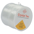 Zorfeter 3 Rolls 0.6mm Elastic Stretch Thread, Stretchy Bead Cord Crystal String Bracelet String, Clear Beaded Cord for Bracelet Beading and Jewelry Making(328FT/100M) - size: 0.6 mm