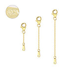 Extenders Chain Necklace 14K Gold Plated Sterling Silver Extension Chains for Jewelry Making(1 2 3 inch) - color: Gold