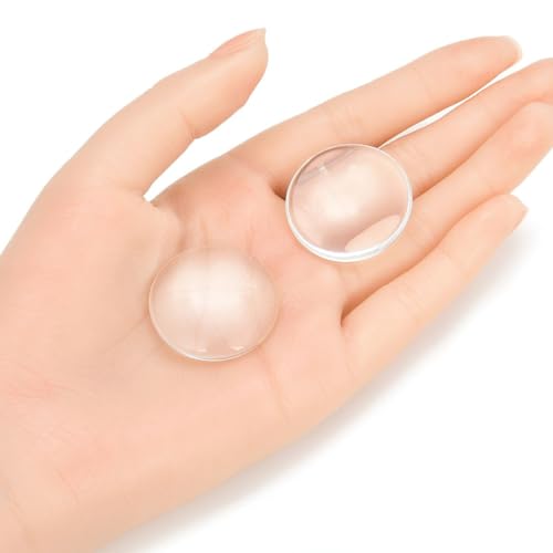 Adabele 50pcs Transparent Glass Dome Cabochons 30mm Non-calibrated Clear Round Cab Tiles for Photo Cameo Resin Bezel Pendant Craft Jewelry Making CF68-30 - size: 30mm (1.18 inch)