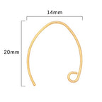 BEADIA 18K Gold Plated Earring Hooks U Shape 14x20mm 40pcs for Jewelry Making Findings - size: U Shape Hooks 14x20mm