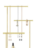 Metal Jewelry Holder Organizer Stand for Women,Jewelry Hanger for Necklaces, Earrings, Bracelets, Rings (Gold)