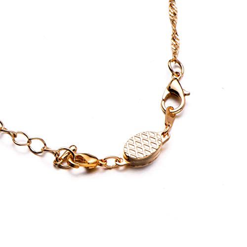 Built-in Safety Locking Magnetic Jewelry Clasp for Necklace and Bracelet Light Small Extender Lobster Clasps Pineapple Texture Metallic Finishes Glod and Silver - color: Pineapple Gold and Silver
