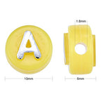 BEEFLYING 632Pcs 10MM Plating Opaque Acrylic Alphabet Beads Acrylic Letter Beads Flat Round Disc Loose Spacer Beads for Jewelry Bracelet Necklace Earring Making DIY Crafts, Yellow - color: Yellow