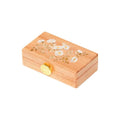 Travel Jewelry Case Small Wood Jewelry Organizer Jewelry Box for Women (Pine Wood Print) - color: Pine Wood Print