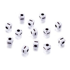 240pcs Opaque Acrylic Letter I Cube Beads White Plastic Alphabet Loose Spacer Square Beads 4-5mm for DIY Name Bracelet Necklace Jewelry Crafts Making Hole: 1.8mm - color: Letter I#White and Black