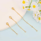 3 Pcs Necklace Extenders for Women 14K Gold Plated Necklace Extender Chain Extenders for Necklaces Anklet Bracelet Extender with Lobster Clasp Necklace Extension for Jewelry Making (1 2 3 Inch) - color: Gold