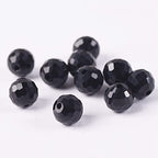 300PCS 4mm Jet Black Faceted Round Roundel Glass Beads for DIY Crafts - color: Jet Black, size: 4mm/300pcs