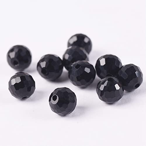 300PCS 4mm Jet Black Faceted Round Roundel Glass Beads for DIY Crafts - color: Jet Black, size: 4mm/300pcs