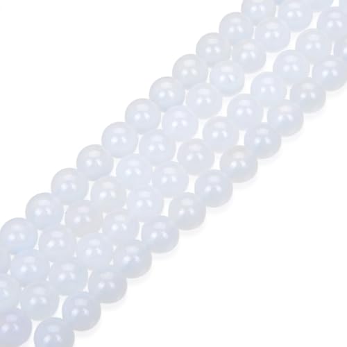 90pcs Adabele AAA Natural White Agate Healing Gemstone 4mm (0.16 inch) Small Round Beads Gem Stone Spacer for Craft Jewelry Making GC1-4 - color: White Agate, size: 4mm (90pcs/1 Strand)
