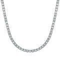 Richsteel Clear/Black 3mm Cubic Zirconia Tennis Chain Necklace for Women and Men 16/18 Inch Stainless Steel/Gold Plated Jewelry(with Gift Box) - style: 01-Steel-Clear CZ