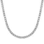 Richsteel Clear/Black 3mm Cubic Zirconia Tennis Chain Necklace for Women and Men 16/18 Inch Stainless Steel/Gold Plated Jewelry(with Gift Box) - style: 01-Steel-Clear CZ