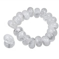 TUMBEELLUWA Natural Gemstone Beads for Jewelry Making, Rondelle Large Hole Loose Beads Pack of 15, Rock Crystal(8x14 mm) - color: Pure white