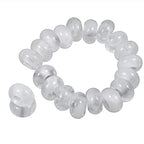 TUMBEELLUWA Natural Gemstone Beads for Jewelry Making, Rondelle Large Hole Loose Beads Pack of 15, Rock Crystal(8x14 mm) - color: Pure white