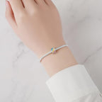 Spacer Stopper Beads for Bracelets & Necklaces, 925 Sterling Silver Beads | Smooth & Pave Cubic Zirconia (White, Blue, 18K Gold Plated) | Anti-Slide Separator Charms S925 Women Jewelry - color: Rainbow-Bead Charms