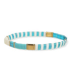 Tila Beaded Stretch Strand Bracelets for Women, Cute Boho Stackable Handmade Colorful Mixed Flat Square Beads Elastic Beach Surfer Bracelet Trendy Jewelry Friend Gift - color: 0901H