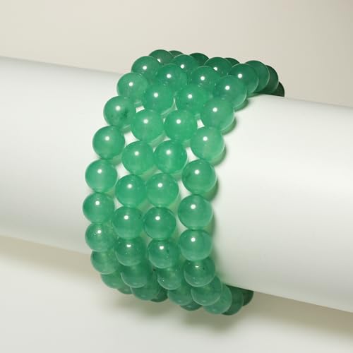MJDCB Stone Beads 8mm 43pcs Round Aventurine Green Jade Loose Gemstone Bead Charms for Jewelry Making Bracelet Necklace Earring Pendant - color: Aventurine Green Jade, size: 8mm