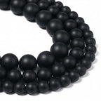 Yochus 60pcs Black Matte Onyx Agates Beads，6mm Healing Power Natural Stone Round Loose Beads for Jewelry Making Earring Necklace DIY Crafts - color: Black Matte Onyx Agates, size: 6mm 60beads