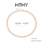 MTMY Beaded Necklaces for Women 14K Gold Plated Dainty Colorful Green/Rose Beaded Pearl Choker Necklace Delicate Boho Choker Necklace Jewelry Gift - style: Rose