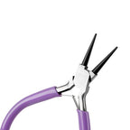 8 PCS 4.5 Inch Round Nose Jewelry Pliers, Purple Jewelry Making Grip with Double Leaf Spring, Perfect for Creating Bracelets, Earrings and Necklaces