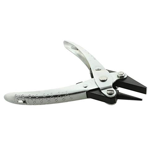 The Beadsmith Round/Flat Nose Parallel Pliers, 5.5 inches (140mm) Steel Tool for Jewelry Making, with Spring - style: Round Nose/Flat Nose - 140mm