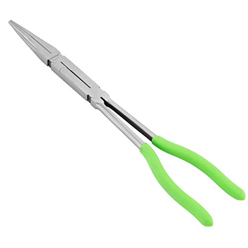 OEMTOOLS 22633 13 Inch X-Type Long Nose Pliers, Straight, Precision Grip, Steel, With Comfort Grip Handle - style: 13 inch x-type long nose pliers