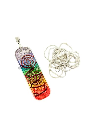Crystal Necklace Pendant for Women Men - Orgone Necklace Pendant of Healing Crystal for Protection-Spiritual Jewelry - color: Chakra Onyx