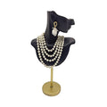 Jewelry Display Stand Jewelry Mannequin Bust Necklace Earring Display Holder Stand, Necklace Bust Jewelry Bust Stand Easel Rack for Selling Show Home Gift - color: Black